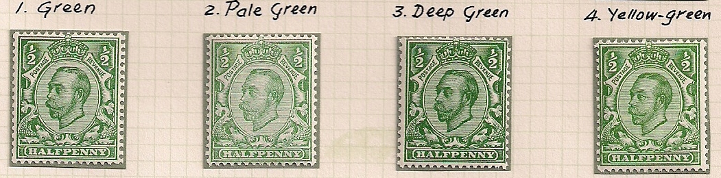 1912 GB - SG344 �d x 4 Shades of Green (Spec N5) VLMM (2)